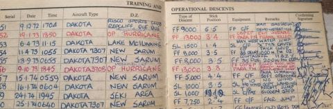 parachute logbook entry